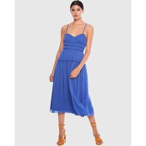 La Maison Talulah Women's Polka Dot Sorrento Midi Dress in Azure Blue Size 2XL